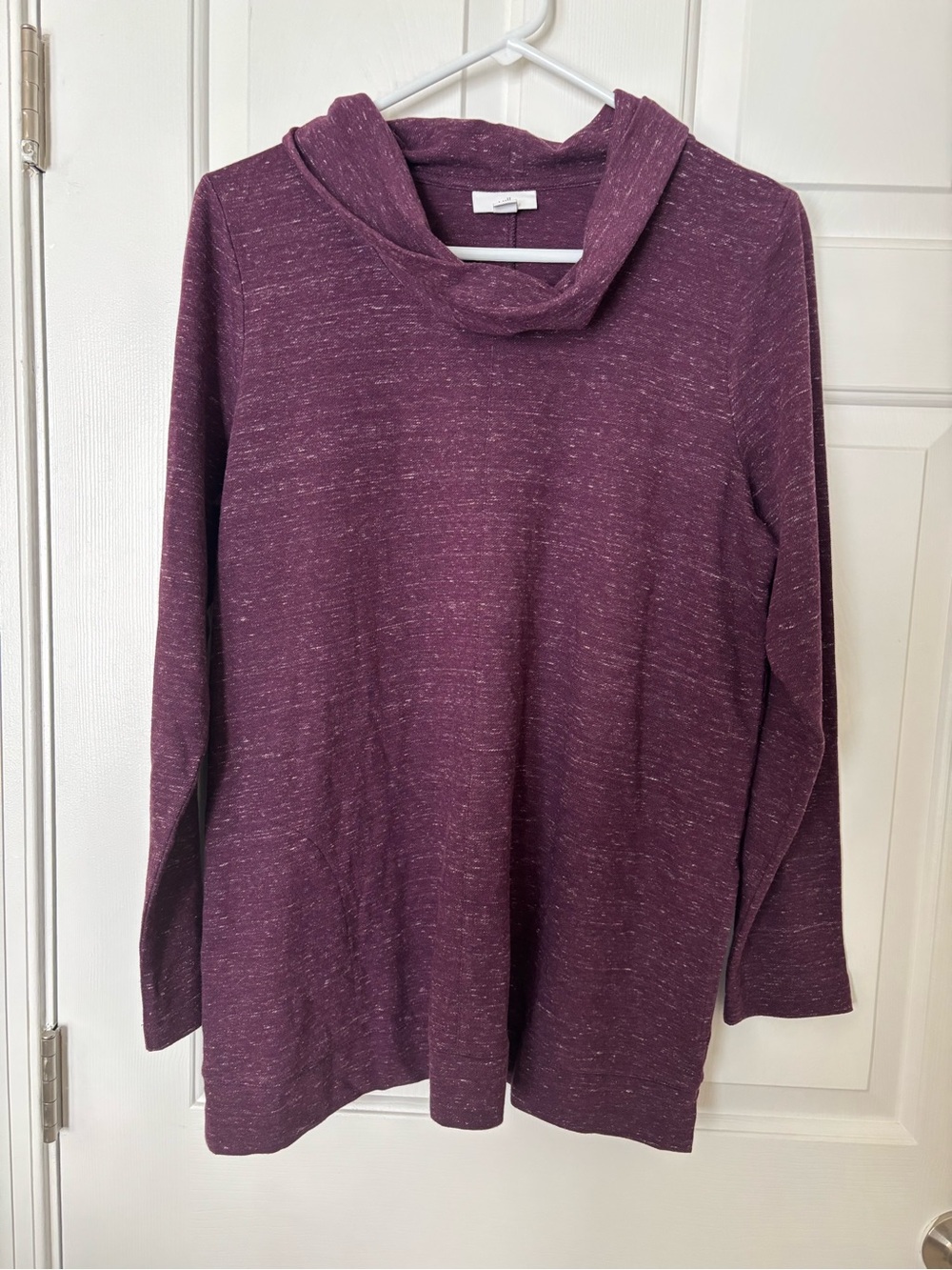 J. Jill Plum Marled Cowl-Neck Pullover Medium